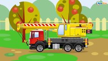 Trucks Cartoon - The Crane and The Truck in the fruit garden - Cartoons for kids Episode 33