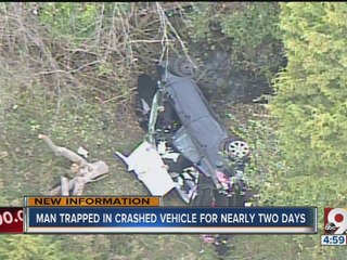 Man trapped in crashed vehicle for nearly two days