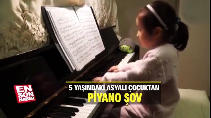 5 yaşındaki Asyalı çocuktan piyano şov