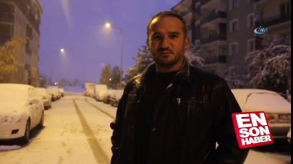 Erzurum güne karla uyandı