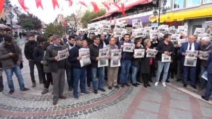 Edirne?de CHP'li Gençlerden Cumhuriyet Gazetesi Protestosu