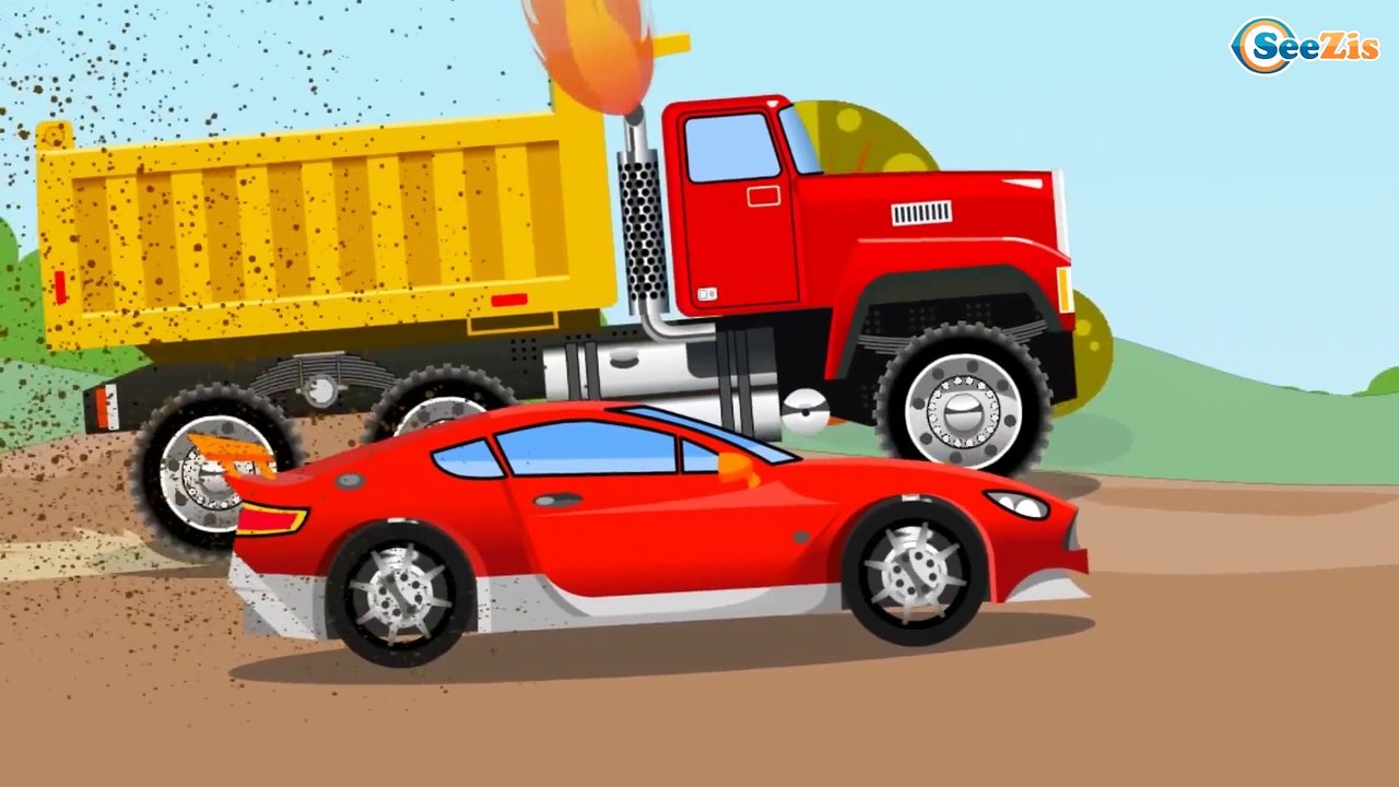 The Truck and The Racing Car - Extreme Race. Trucks and Cars Cartoon. Video for kids Episode 28