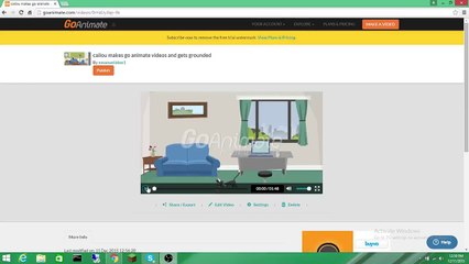 Caillou makes go animate videos and gets grounded