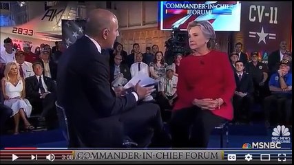 HILLARY CLINTON VICIOUSLY RESPONDS TO MATT LAUER QUESTION