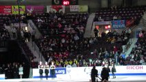 Pairs Victory Ceremony 2016 Skate Canada International - medals & flowers
