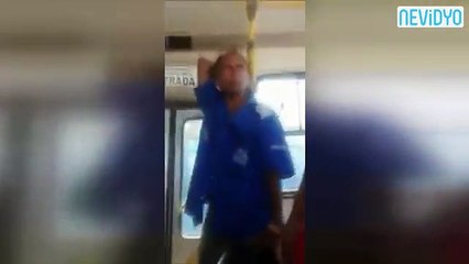 Otobüs şoföründen şok hareket