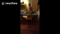 Father pranks son by pretending to have eaten all his Halloween candy