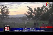 Batalla campal entre invasores de terrenos en Tarapoto