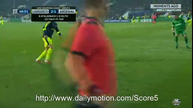 Olivier Giroud Goal Ludogorets 2 - 2 Arsenal CL 1-11-2016