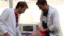 The Slow Mo Guys WAX THEIR LEGS In Slow Motion!