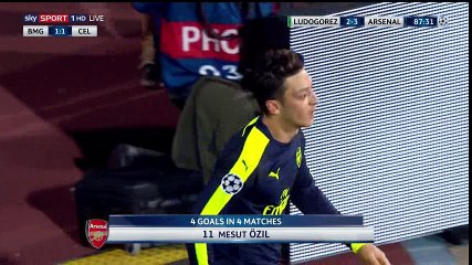 Mesut Ozil Goal HD - Ludogorets 2-3 Arsenal - 01-11-2016