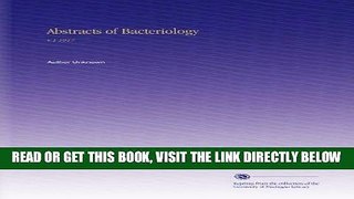 [FREE] EBOOK Abstracts of Bacteriology: V.1 1917 ONLINE COLLECTION