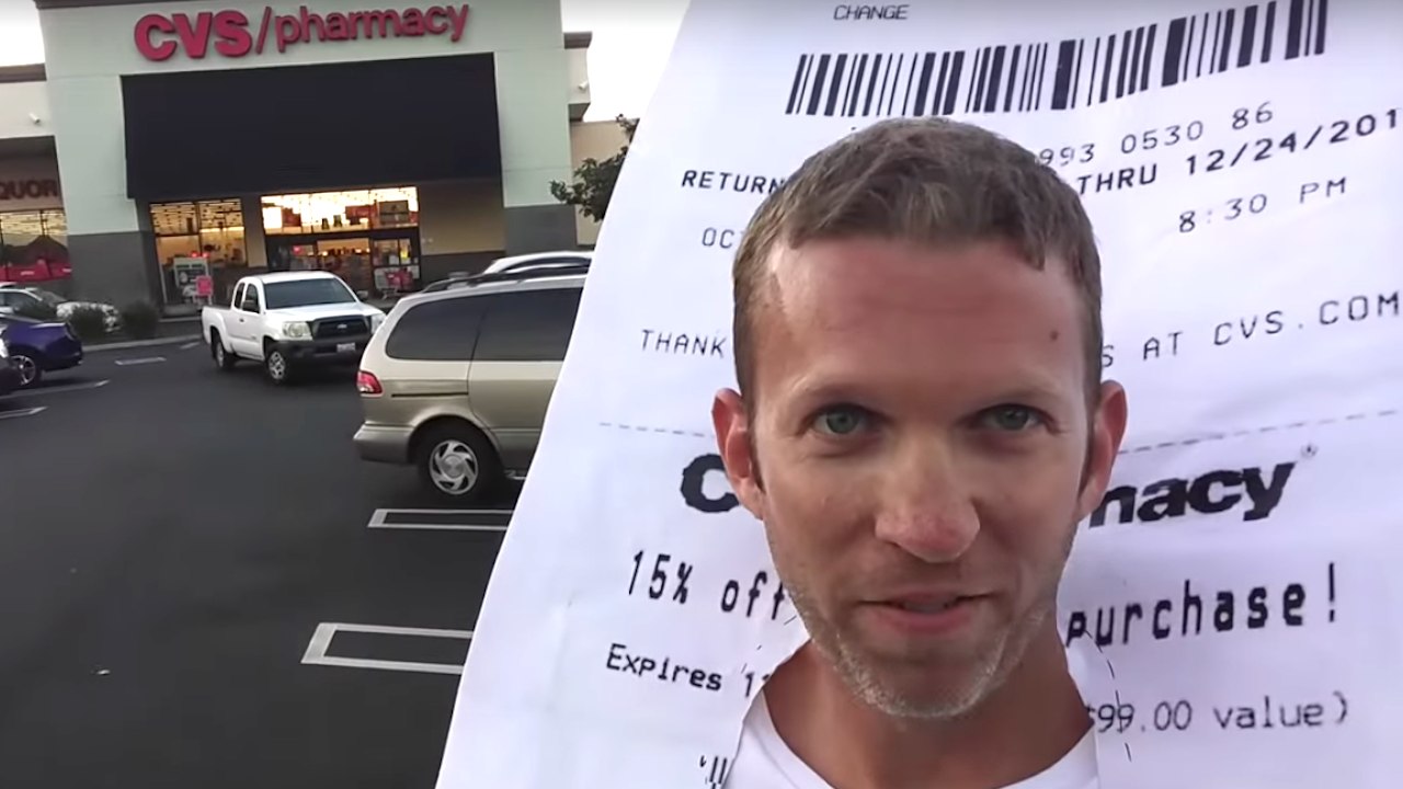 Guy Goes To CVS Dressed As Giant Receipt