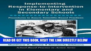 [Free Read] Implementing Response-to-Intervention in Elementary and Secondary Schools: Procedures