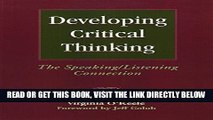 [EBOOK] DOWNLOAD Developing Critical Thinking: The Speaking/Listening Connection GET NOW