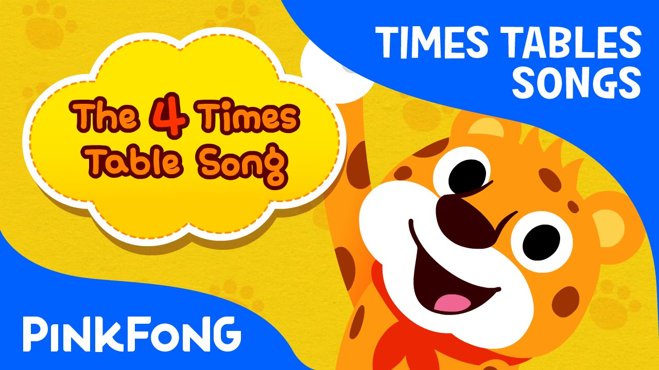 The 4 times table song count by 4s times tables songs pinkfong