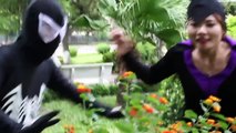 Baby Elsa Vs Prince, Njnza Fight Black Spiderman Childrens Outdoor  part 4