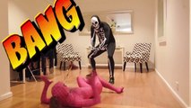 Spidergirl Vs Skeleton Man Compilation w Venom Joker T-Rex Unicorn Kids Superhero part 3