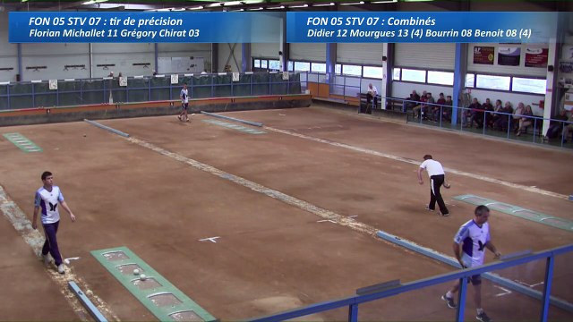 Second tour, premier tir de précision, Club Elite Masculin, J7, Fontaine vs Saint-Vulbas, Sport Boules, saison 2016-17
