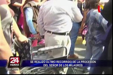 Fieles despiden al Señor de los Milagros en su último recorrido procesional