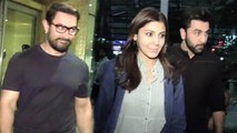 Airport Spotting On Diwali 28th Oct 2016 - Ranbir Kapoor,Anushka Sharma,Aamir Khan