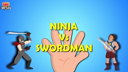 Finger Family Epic Battle Crazy Ninja Vs Sword | Finger Family Rhymes for Children