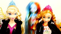 FROZEN Barbie Elsa and Annas Play Doh Soccer Rematch Rainbow Dash Disney Playdough Episodes