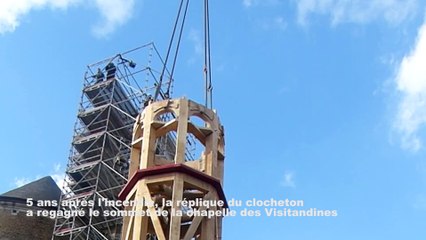 Mons : la réplique du clocheton a regagné le sommet de la chapelle des Visitandines