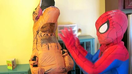 Spiderman vs Joker vs T Rex - T Rex Morning Routine! - Funny Superheroes