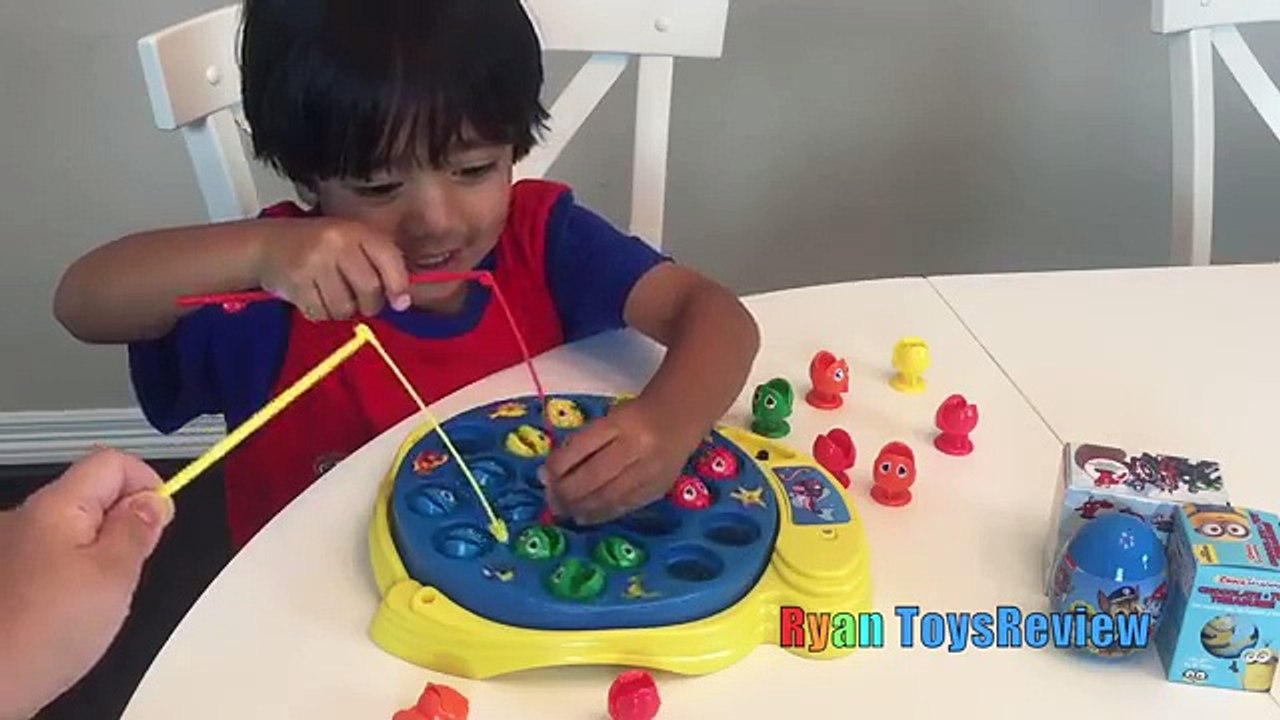 LETS GO FISHING GAME Kinder Joy Surprise Eggs Opening Toys Family Fun Activity for Kids L