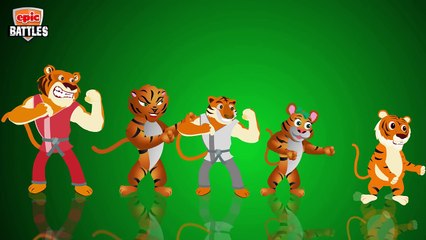 Finger Family Epic Battles Crazy Tiger Vs Deer | Finger Family Nursery Rhymes