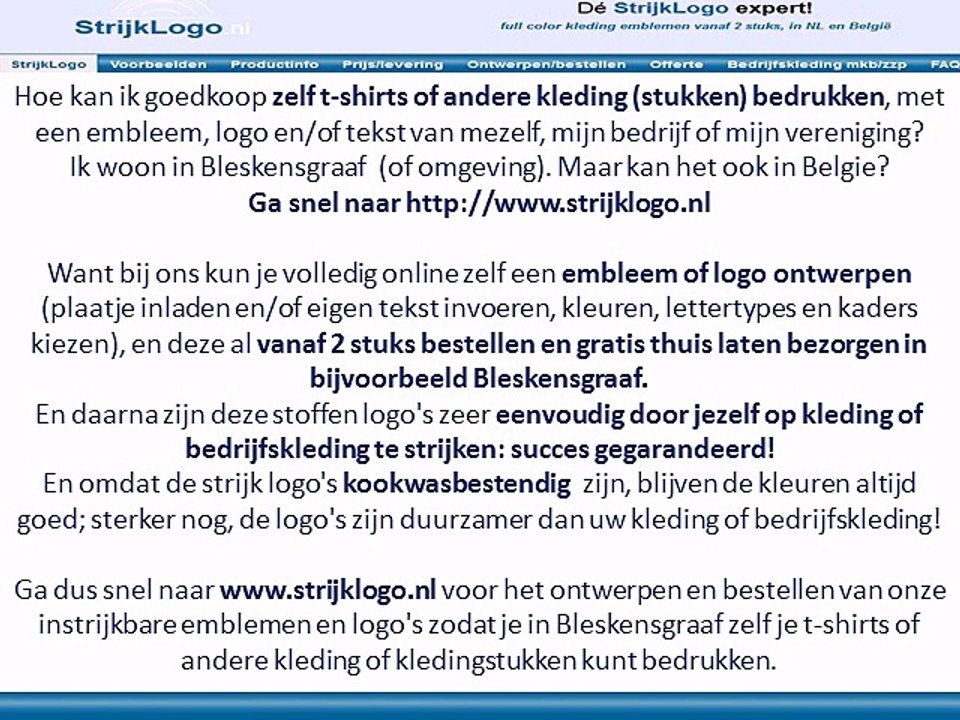 Zelf kleding bedrukken Bleskensgraaf
