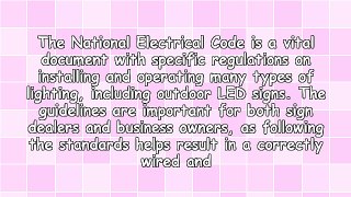 Is National Electrical Code Compliance Required for LED Signs?