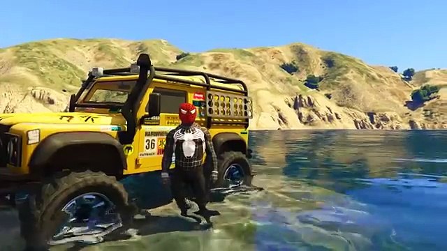 Спайдермен и Супер Экстремальное путешествие на Джипах по воде , веселый мультик игра для детей