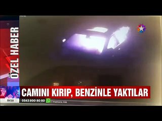 Lüks Otomobilin Camını Kırıp Benzinle Yaktılar