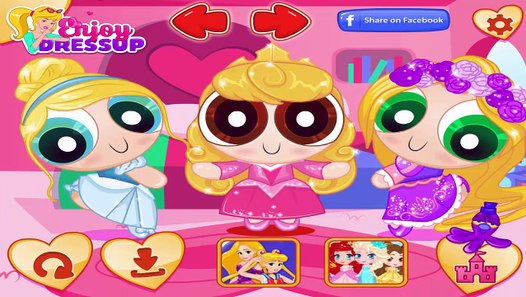 Powerpuff Disney Girls - Princess Elsa, Anna, Ariel 