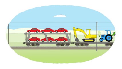 Раскраска - Мультик про паровозики и большие поезда