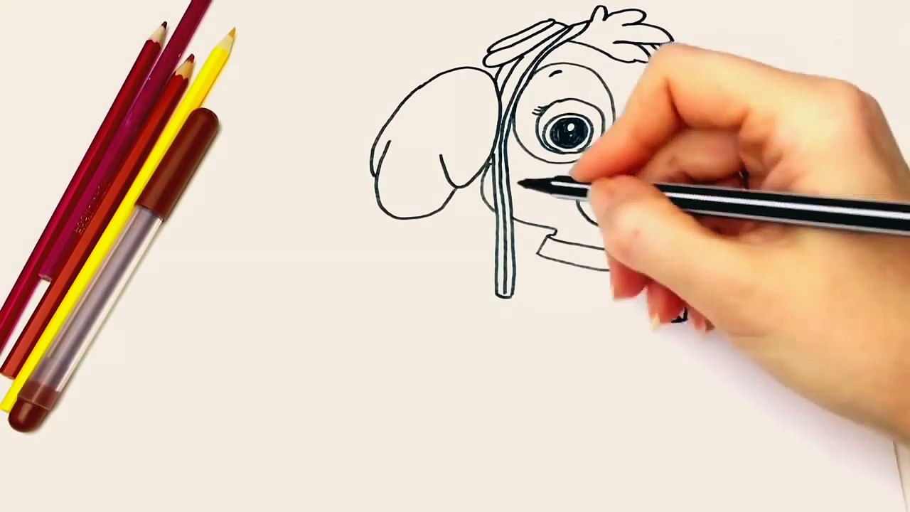 Щенячий Патруль. Раскраска Мультик. Рисуем Скай. Paw Patrol. Coloring Cartoon. Skye.