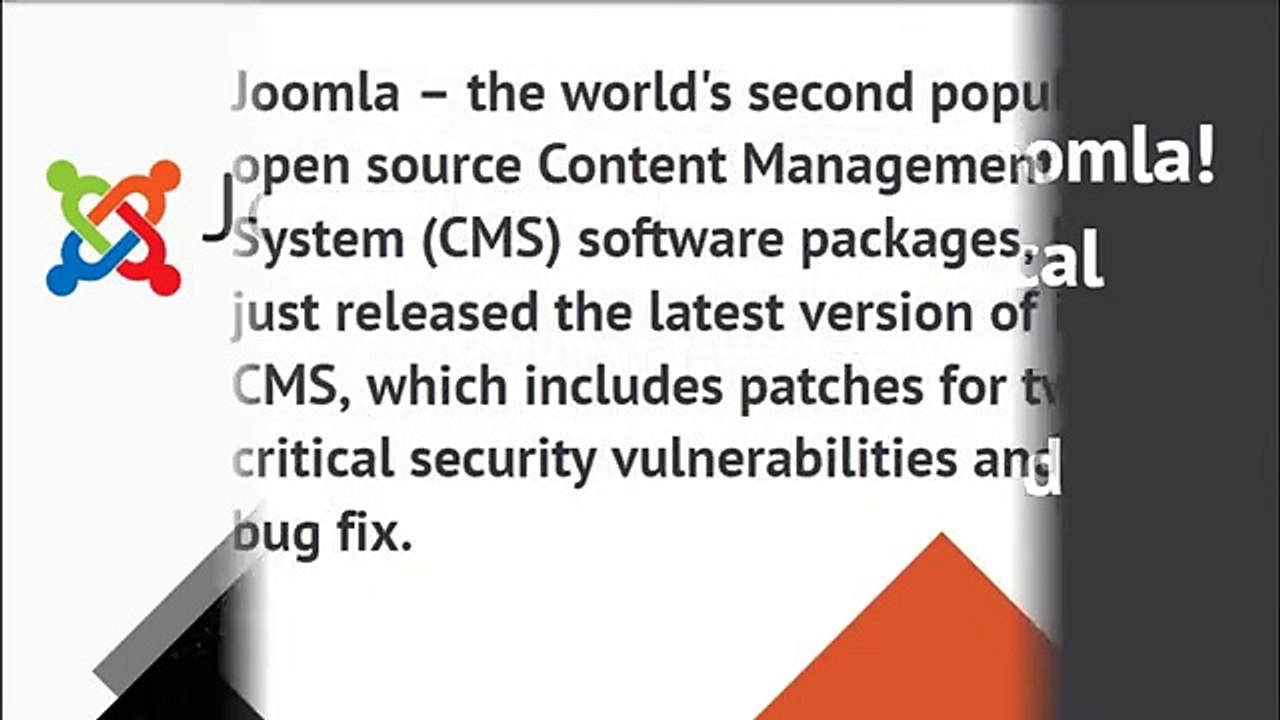 Joomla Joomla! Two Critical Flaws Discovered | CR Risk Advisory