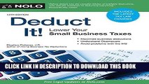 [Free Read] Deduct It!: Lower Your Small Business Taxes Free Online