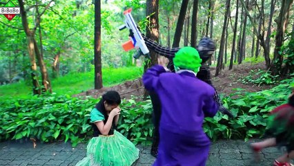 Superhero fun Nerf War Spiderman and Frozen Elsa ep4