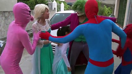 Frozen Elsa Baby Rescued by Spiderman escape crash Joker, Police Fun PART 3