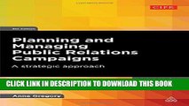 [READ] EBOOK Planning and Managing Public Relations Campaigns: A Strategic Approach (PR in