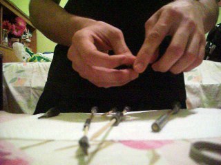 Homemade blowgun and darts (hunting weapon)