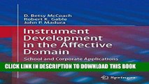 Best Seller Instrument Development in the Affective Domain: School and Corporate Applications Free