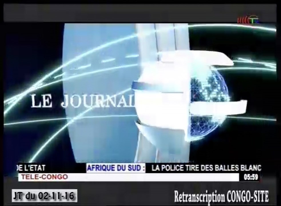 Journal de 20h TVCongo du Mercredi 02 novembre 2016 -By Congo-Site