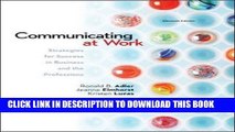 [FREE] EBOOK Communicating at Work: Strategies for Success in Business and the Professions ONLINE