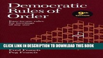[FREE] EBOOK Democratic Rules of Order: Easy-to-use rules for meetings of any size BEST COLLECTION