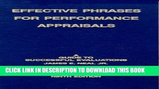 [FREE] EBOOK Effective Phrases for Performance Appraisals: A Guide to Successful Evaluations BEST
