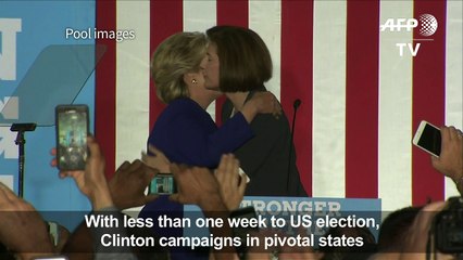 As election approaches, Clinton campaigns in pivotal states